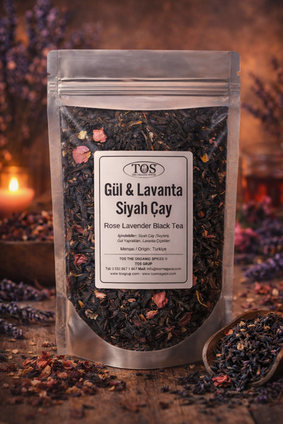 TOS The Organic Spices شاي الورد الأسود باللافندر - 40 جم (1. الجودة) شاي الو...