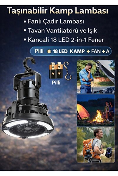 Home Taşınabilir Kamp Lambası – Fanlı Çadır Lambası, Tavan Vantilatörü Ve Işı...