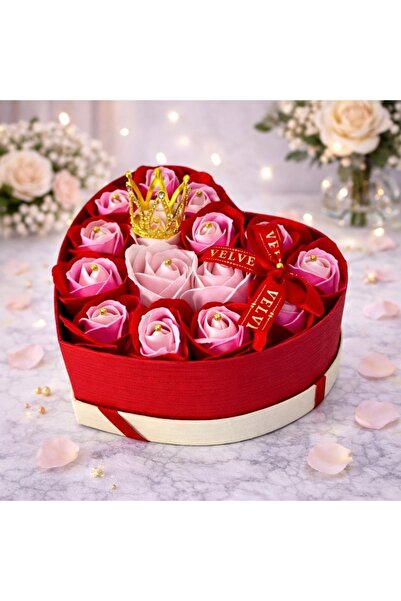 velve Aranjament floral Intimissimo, 15 trandafiri de sapun si coronita deco,...