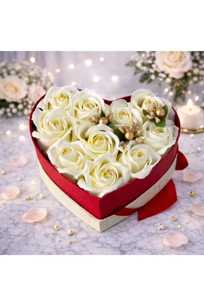 velve Aranjament floral Intimissimo, 10 trandafiri de sapun cu cristale artiz...