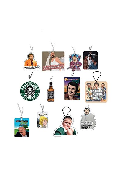 BsElektronik Ekonomik 12'li Paket Araç Ayna Asma Koku Eğlenceli Dekoratif Mod...