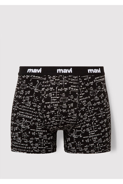 Mavi Baskılı Siyah Boxer 0910049-85857