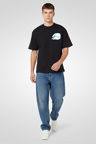 Amiri Men Crew Neck Short Sleeve Brand Logo T-Shirt, Black