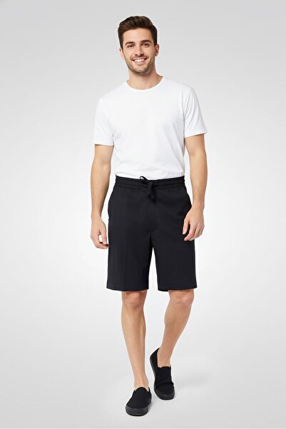 Gant شورت رجالي سادة برباط للإغلاق، أسود