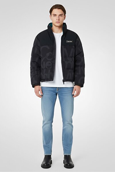 Calvin Klein جاكيت جينز رجالي مبطن قابل للعكس، متعدد الألوان