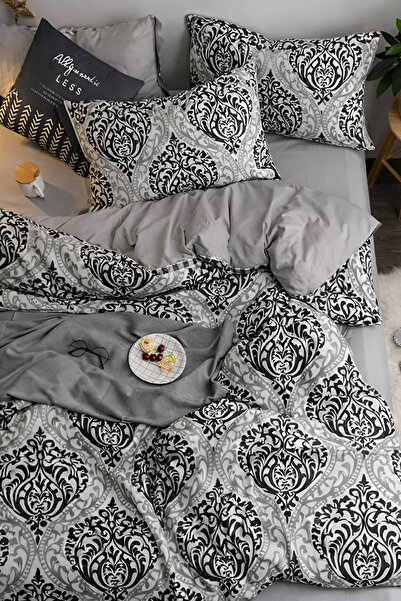 İQON Set cuvertură de pilota dublă elastică neagră - OTTOMAN