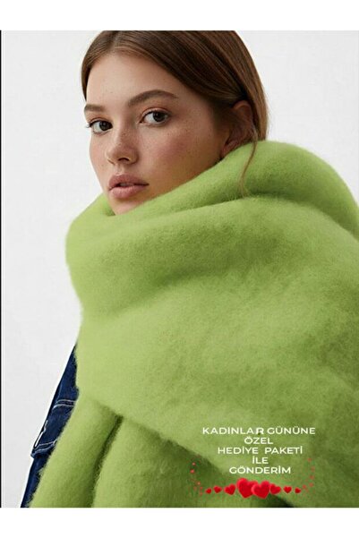 Bermody Puffy Green Soft Textured Women's Scarf Shawl șal de umăr 50 x 190 cm...