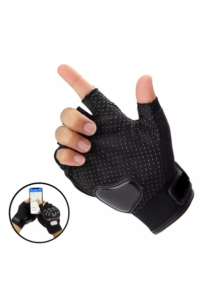 Moonrider Unisex Yarım Parmak korumalı Motosiklet Eldiveni motorcu bisiklet scooter eldiveni NX-10/1