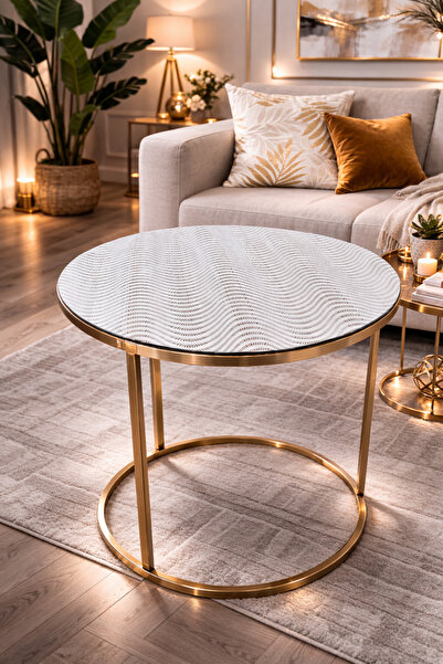 Rona Home Round Silver Coffee Table Table Cover – Pvc, Lace, Parallel Stripes...