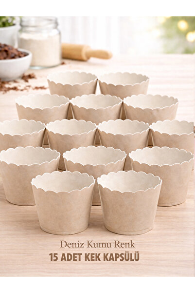 parti pera Deniz Kumu Cupcake Kek Kapsülü 15 Adet