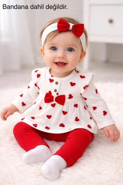 Heart Baby Girl Set (without bandana)
