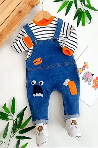 MixMax Bebe سترة رياضية للأطفال بأكمام طويلة مخططة للجنسين، سروال جينز بتصميم...