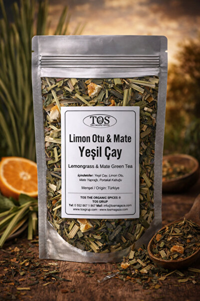 TOS The Organic Spices شاي أخضر مع عشبة الليمون والميت - 100 جم (1. الجودة) ش...