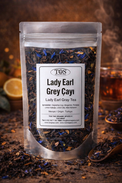 TOS The Organic Spices Lady Earl Grey Çayı 40 gr (1. Kalite) Lady Earl Grey Tea