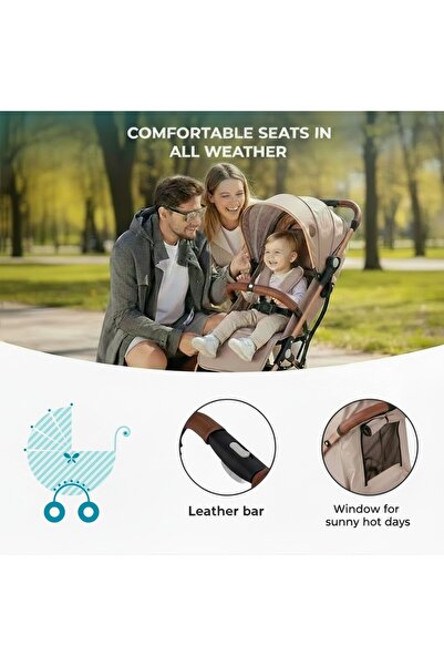 BUF BOOF ® S-16 Carucior sport ușor, 0–36 luni, poziție orizontala 180°, functie troller, Brown