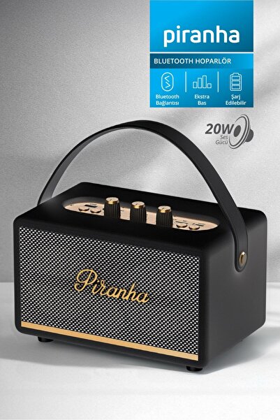 Piranha 7850 Retro Bluetooth Hoparlör 20W RMS | Taşınabilir Kablosuz Speaker ...