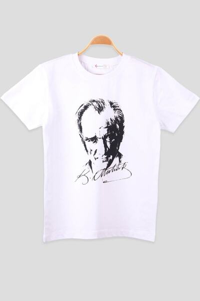 Genel Markalar Erkek Ve Kız Çocuk Atatürk Baskılı T-shirt Özel Baskı  Pamuklu