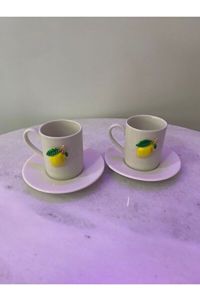iQey Home طقم فناجين قهوة بتفاصيل ليمون