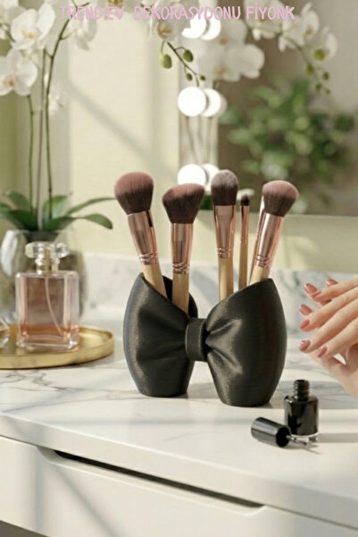 Oxyteez Makyaj Fırçalık Organizer Plastik Fiyonk Tasarım Dekoratif Çok Amaçlı...