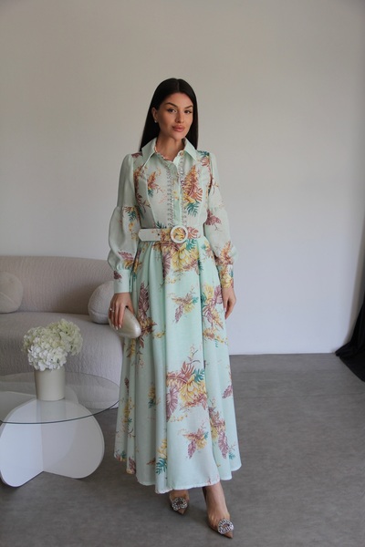 Julidress Rochie lungă maxi din in, cu design premium, căptușită și cu detali...