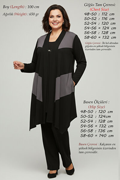 Laden Large Size Mother Flowy High Quality Knitted Seasonal Women's Black Asy...