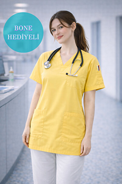 mirach Uniformă supradimensionată cu 4 buzunare pentru asistentă medicală, un...