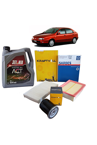 CARDANADAM 1998-2004 FİAT BRAVA 1.6 16V YAĞ BAKIM SETİ SELENİA 10W 40 YAĞ + H...