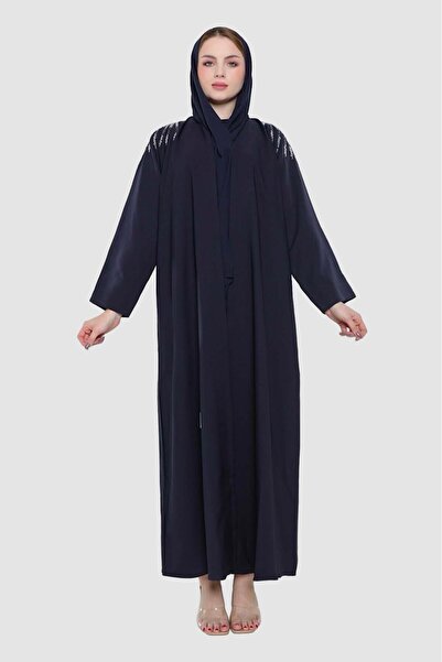 mothhela Stylish wrap abaya in navy blue