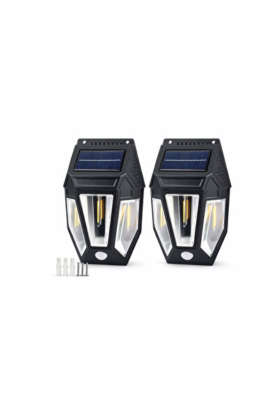 Otto 2x Lampă Solară LED Exterior cu Senzor Mișcare PIR, IP65, Iluminare Auto...