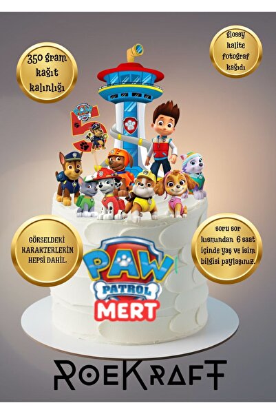 OEM Roekraft Paw Patrol konseptli doğum günü seti , Paw Patrol Pasta Süsü