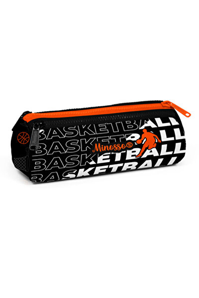 Minosso Basketball Patterned Boy's Three Compartment Pencil Bag 6010