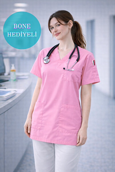mirach Oversize 4 Cepli Hemşire Doktor Scrubs Tek Üst Üniforma Hastane Cerrah...