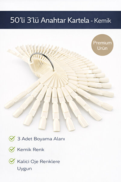 MOZIUR An-5 50'li 3'lü Anahtar Kartela - Kemik