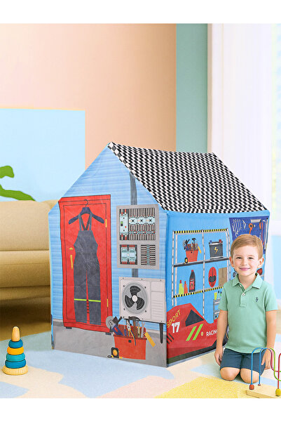 Molie Mavi Yarış Arabalı Erkek Çocuk Oyun Evi Katlanabilir ve Eğlenceli Oyun ...