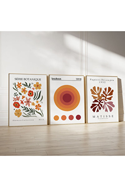 POSTER (ÇERÇEVESİZ) 3'lü Set Matisse Baskısı Poster, Bohem Duvar Dekoru, Mati...