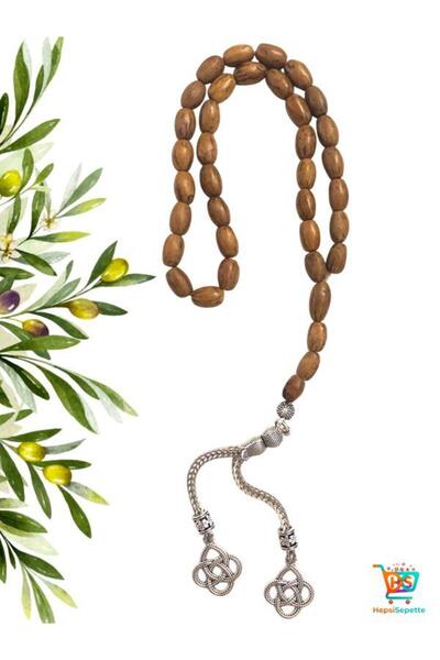 HepsiSepette El Yapımı Oyma Dalından Koparılmış Doğal Zeytin Çekirdeği Tesbihi