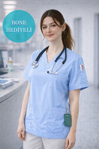 mirach Oversize 4 Cepli Hemşire Doktor Scrubs Tek Üst Üniforma Hastane Cerrah...