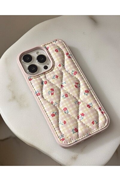 KILIF HOUSE Quilted Floral Patterned Case Compatible with iPhone 13