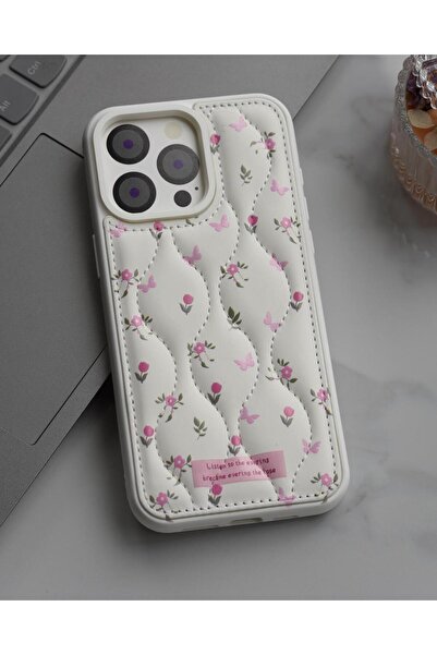 KILIF HOUSE حافظة مبطنة بنمط زهرة متوافقة مع هاتف آيفون 16