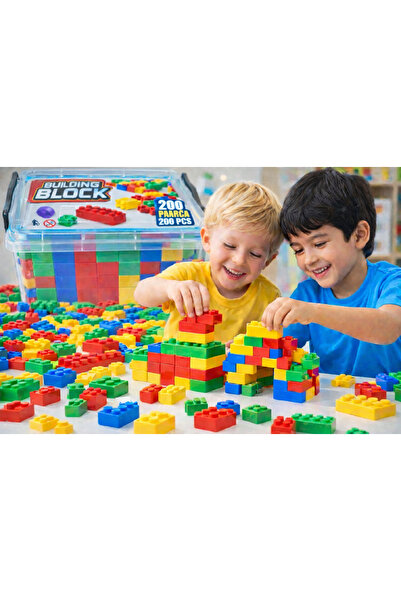 W-Design Blocks 200 Parça Saklama Kutulu Yapı inşa Seti yapı blok seti