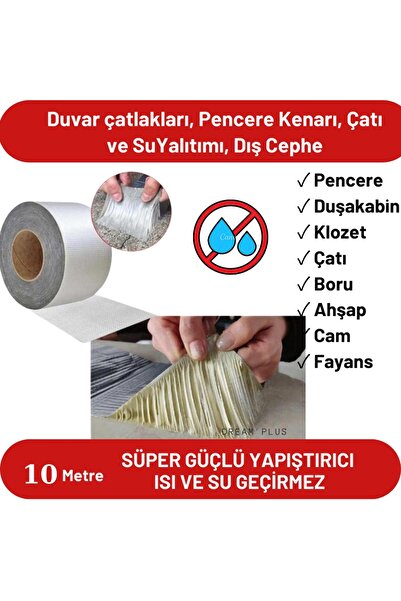 Dream Plus Alüminyum Izolasyon Tamir Çatlak Bandı Çamur Bant 10metre 10 m x  ...