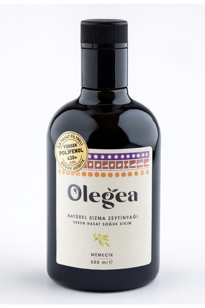 Olegea Memecik Erken Hasat Soğuk Sıkım Natürel Sızma Zeytinyağı / 440 Polifen...