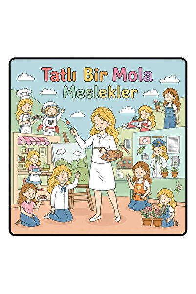 M&H Coloring Tatlı Bir Mola Meslekler - 21x21 cm Boyama Kitabı, Çocuk ve Yeti...