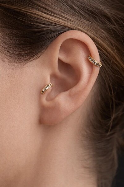 FA LORA TAKI 6MM Kararmayan Zirkon Taşlı Halka Piercing – Tragus, Helix, Conc...
