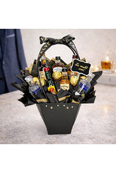 velve Cosulet cadou Delice pentru barbati, "La multi ani!",praline,bauturi sp...