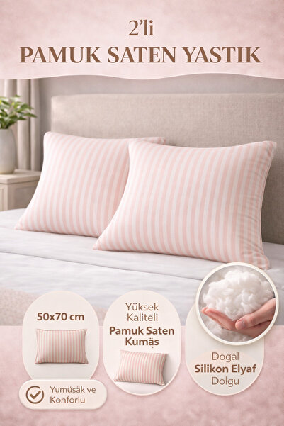 MUK's Visokokvalitetni set od 2 satenska jastuka – pamučni saten sa 82 niti i...