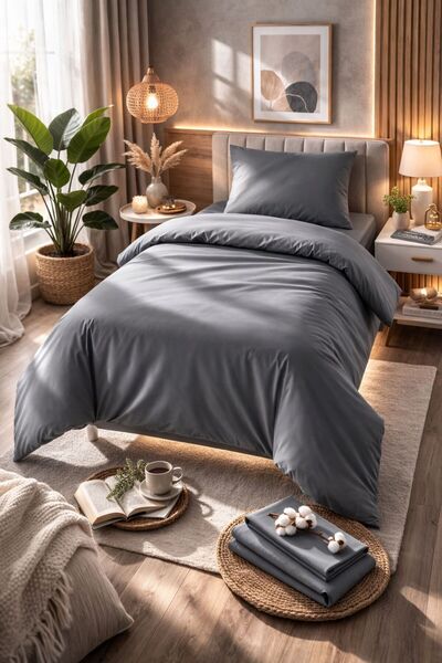 MUK's Σετ Παπλωματοθήκη Μονό Μέγεθος με Βαμβακερά Σεντόνια