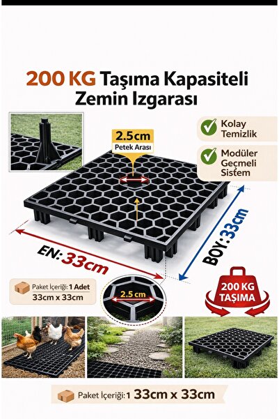 efe plastik kalıp KÜMES IZGARASI (1 parça 33x33) Güvercin Tavuk Taban Izgaras...