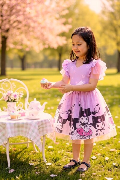 MİLAYS LİFE HOME COLLECTİON KUROMI РОЗОВА ТЮЛЕНА ДЕТСКА РОКЛЯ КОСТЮМ ЗА РОЖДЕ...