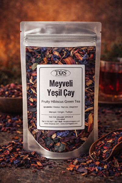 TOS The Organic Spices شاي الكركديه الأخضر بالفواكه 40 جرام (1. شاي أخضر بالك...